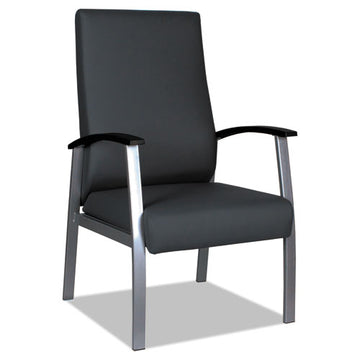 Alera® Alera Metalounge Series High-back Guest Chair, 24.6" X 26.96" X 42.91", Black Seat-back, Silver Base freeshipping - TVN Wholesale